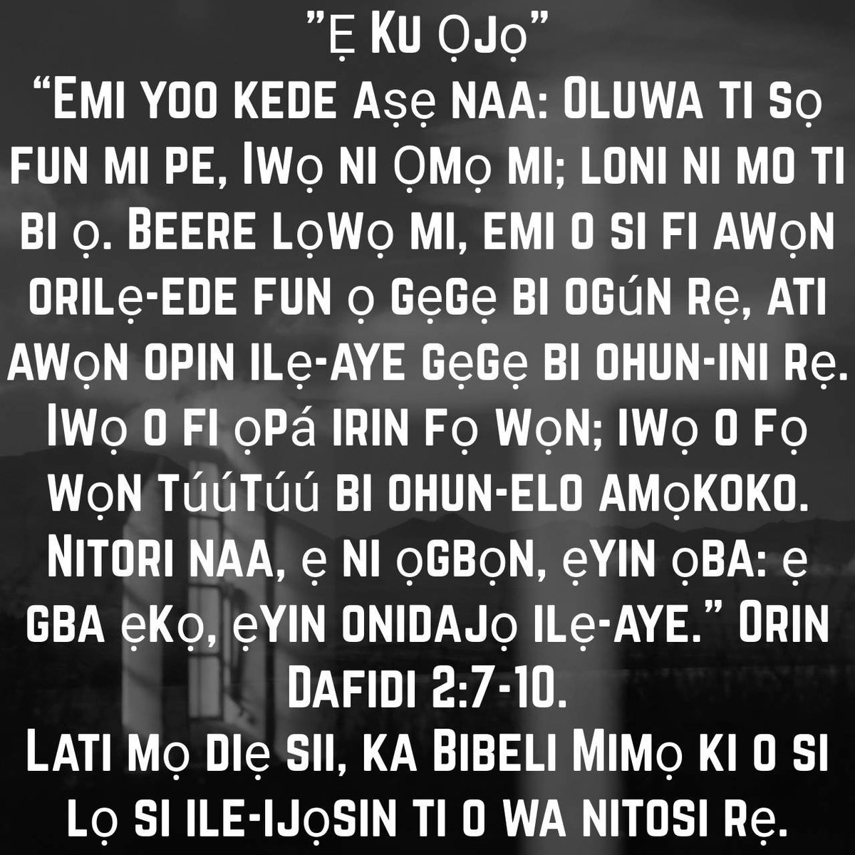 speterjason's tweet photo. Awọn Ẹkọ Bibeli Mimọ:- https://t.co/5RfYzix2QZ