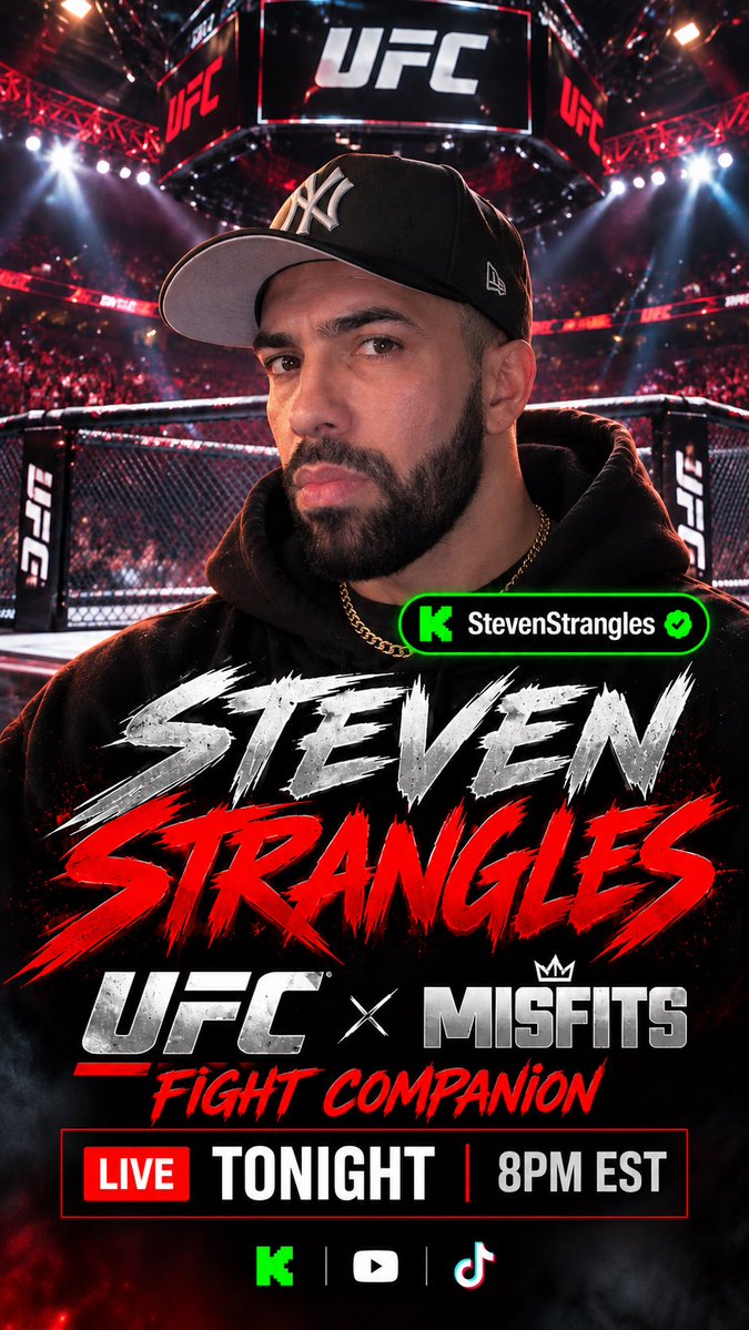 StevenStrangles's tweet photo. UFC 🤝 MISFITS

Fight Companion LIVE tonight at 8PM EST.

Pull up. It’s gonna be a wild night. https://t.co/zY9ncsrGYW