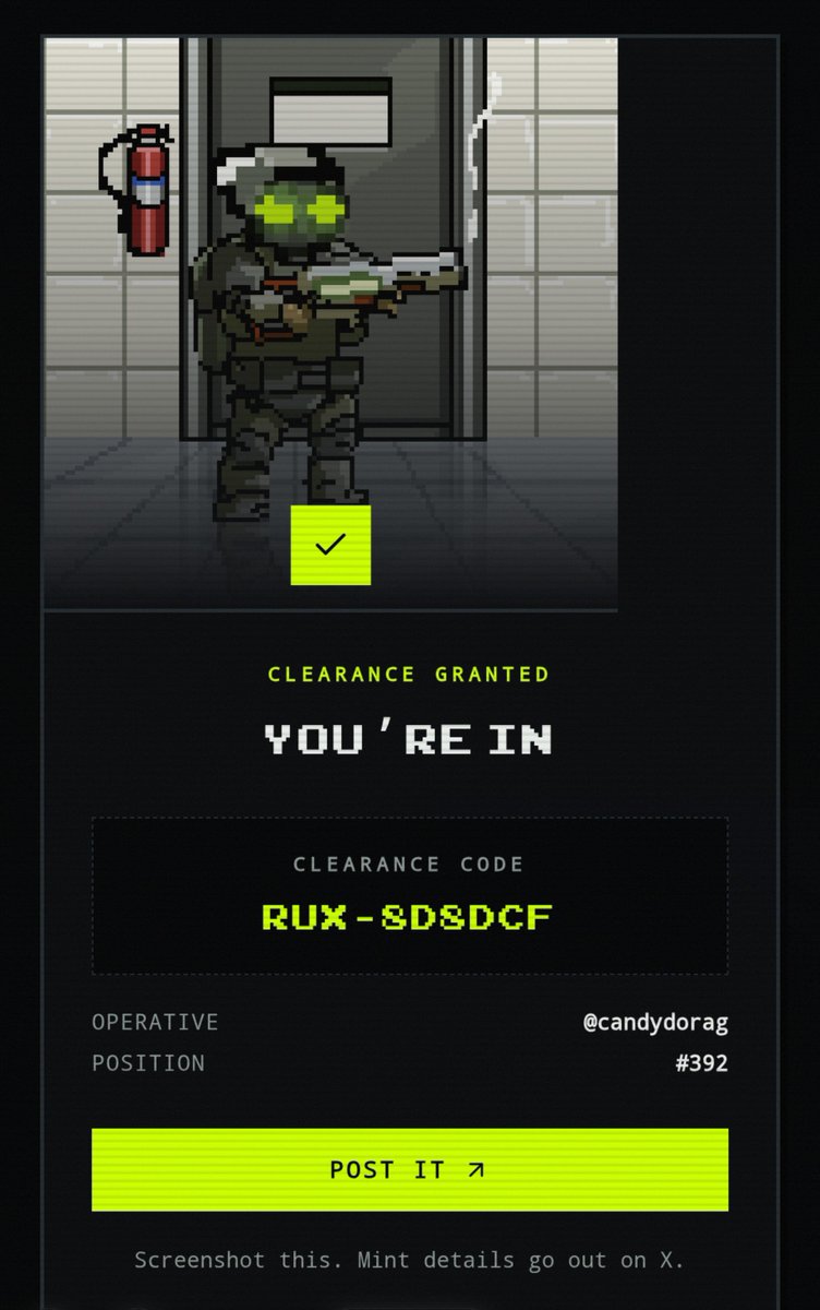 candydorag's tweet photo. Iam in Cleared for @ruxxellsHQ https://t.co/yPX5RVBuXm