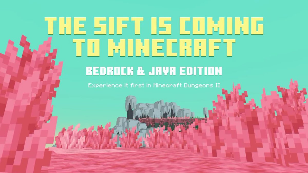 MinecraftWikiUK's tweet photo. Анонсовано перший новий вимір за останні 14 років — Сіфт.

Вихід для Java Edition та Bedrock Edition 2027 року.

8/8 https://t.co/7J9KaBXCWv