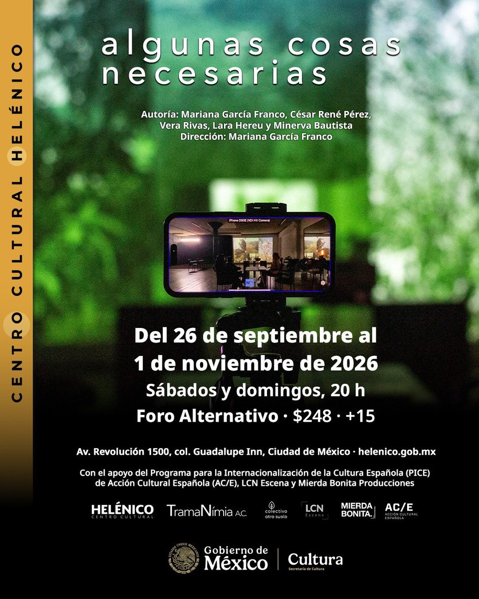 venalteatroMX's tweet photo. Tenemos pases dobles para que asistan al estreno de “Algunas Cosas Necesarias” HOY 8PM en el Foro Alternativo del @Helenico

Únicamente:

🌟Nombre completo 
🌟Like y RT 

Y listo ya estás participando 🎭 https://t.co/FiWF2AaD5h