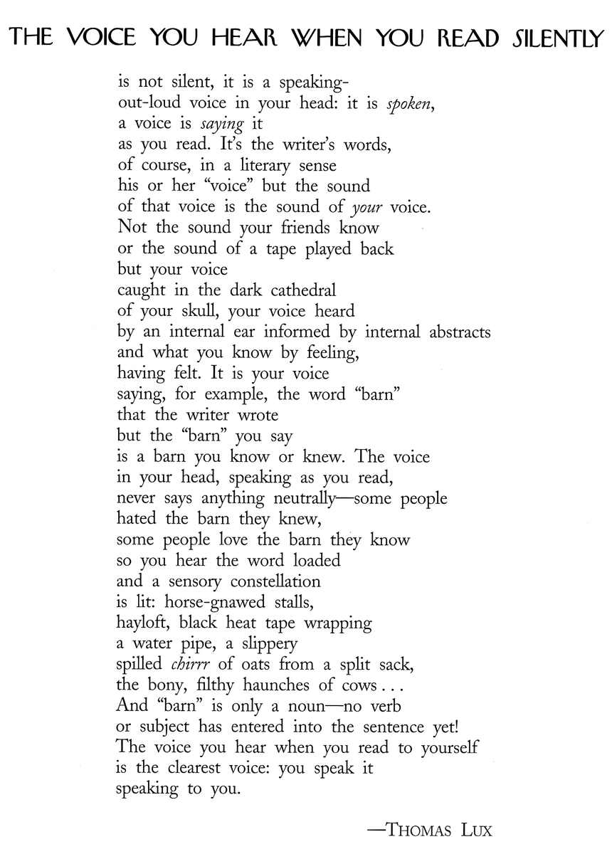phillipcrymble's tweet photo. you hear the word loaded / and a sensory constellation / is lit

The Thomas Lux poem I keep coming back to https://t.co/URug6ZW9B1