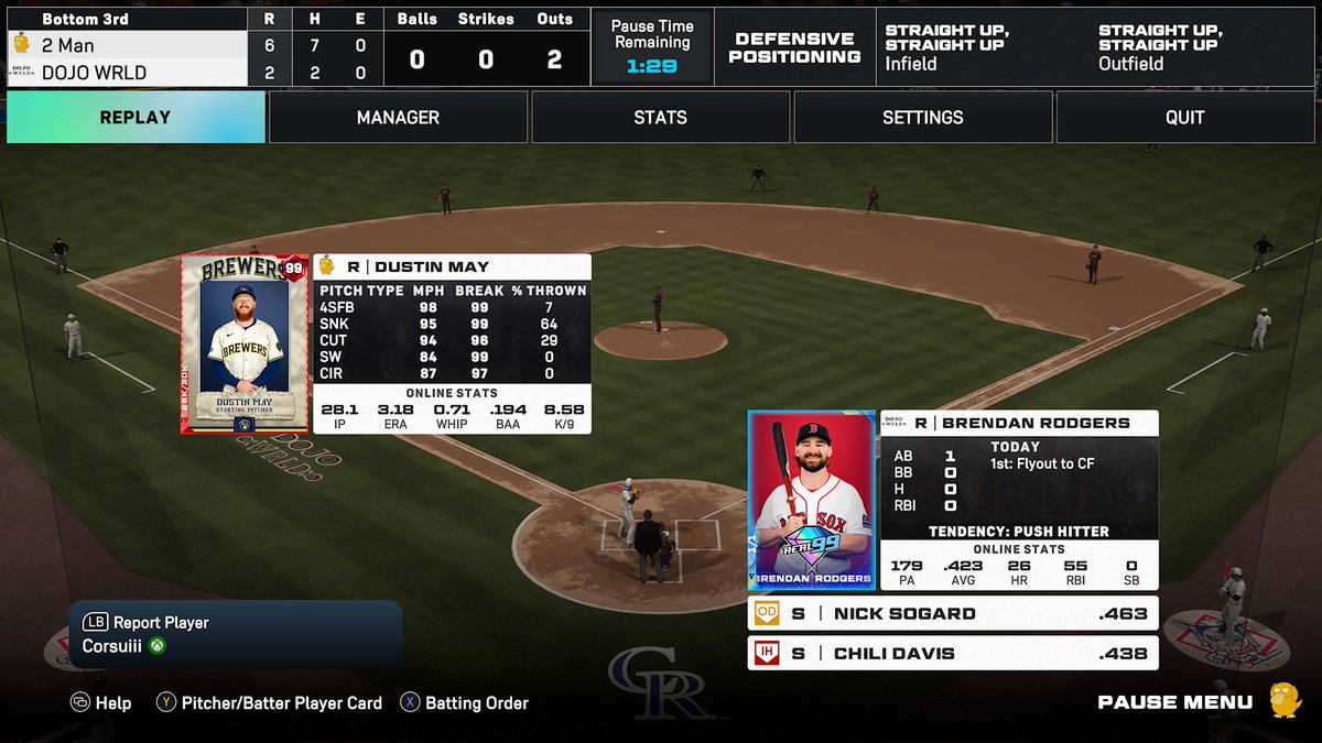 PassMLB's tweet photo. Just played @Broddddd3 in MLB and beat him bad. Sucks to see such a sore loser in his position. I’ve been in this community for literal years and have never once been accused of cheating. He started sending voice messages to prove it was him and flex his earnings 😂😂 https://t.co/ByuwkDUVNq