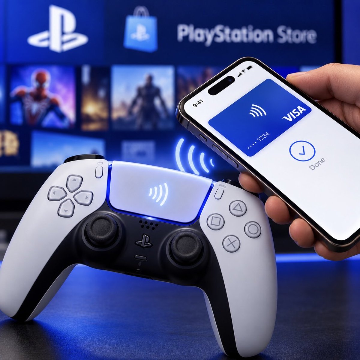 Polymarket's tweet photo. JUST IN: Sony patent reveals plans for PlayStation controllers capable of processing “tap-to-pay” purchases directly from credit cards &amp; smartphones. https://t.co/ikBKzeEhzc