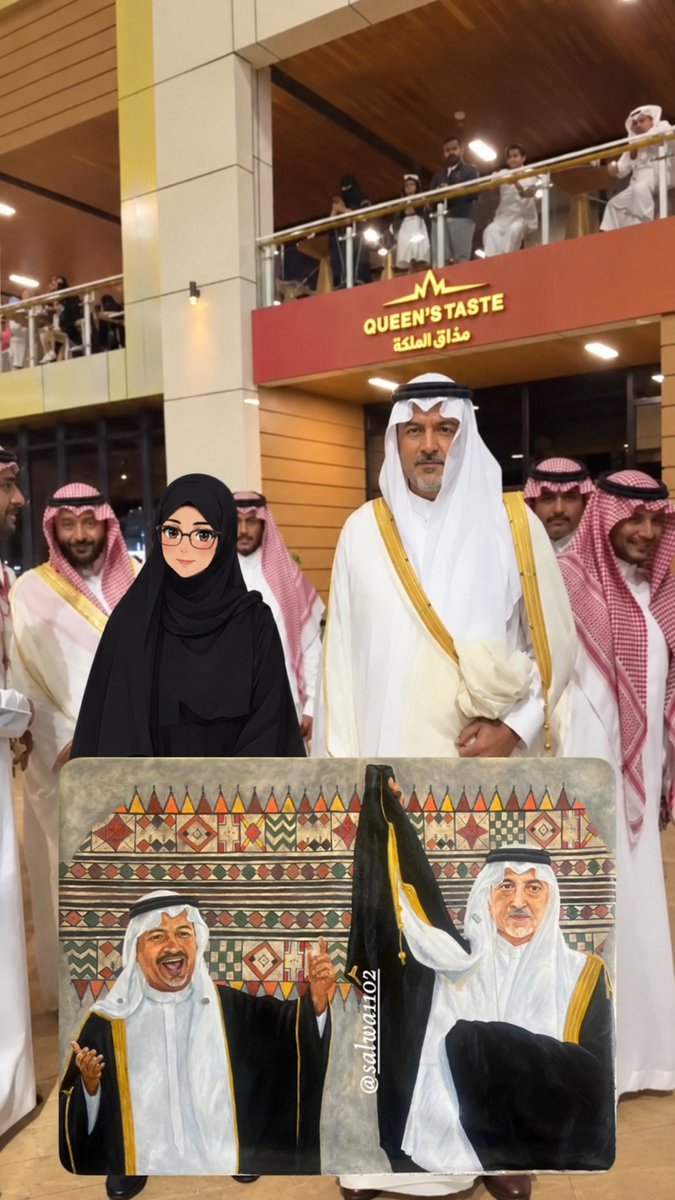 Salwa1102's tweet photo. بكل فخر واعتزاز، أهديت هذه اللوحة إلى صاحب السمو الملكي الأمير بندر بن خالد الفيصل، والتي تجمعه مع والده صاحب السمو الملكي الأمير خالد الفيصل، تقديرًا ووفاءً لمكانتهما الغالية، وتعبيرًا عن اعتزازي بهما. #الأمير_بندر_بن_خالد_الفيصل  #oilpainting https://t.co/0q8UE9IcnX
