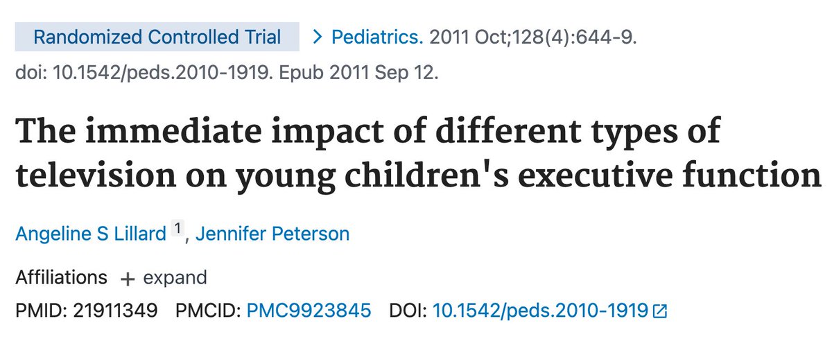 BrandonLuuMD's tweet photo. Not all TV is created equal.

Just 9 minutes of SpongeBob was enough for 4-year-olds to perform worse on tests of executive function and self-control.

Kids who watched Caillou or spent the time drawing performed better. https://t.co/vS8njovwHL