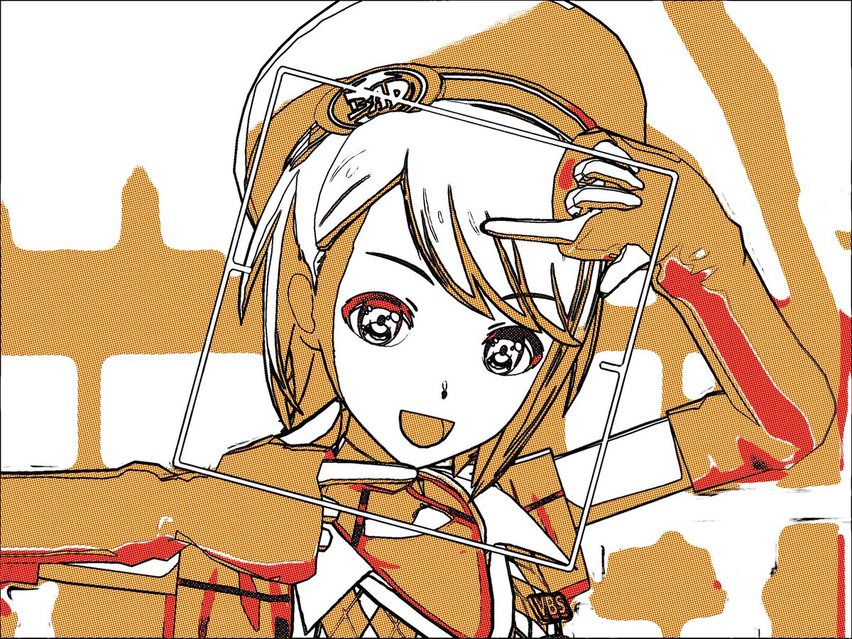 CaveboyScout's tweet photo. Kagamine Rin in her World Link 2 cut w/ comic filter applied. https://t.co/0mJB6lwi6O