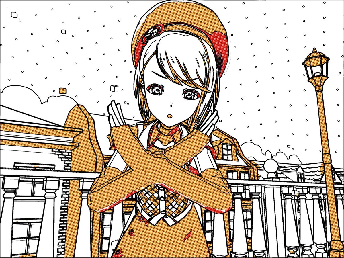 CaveboyScout's tweet photo. Kagamine Rin in her World Link 2 cut w/ comic filter applied. https://t.co/0mJB6lwi6O