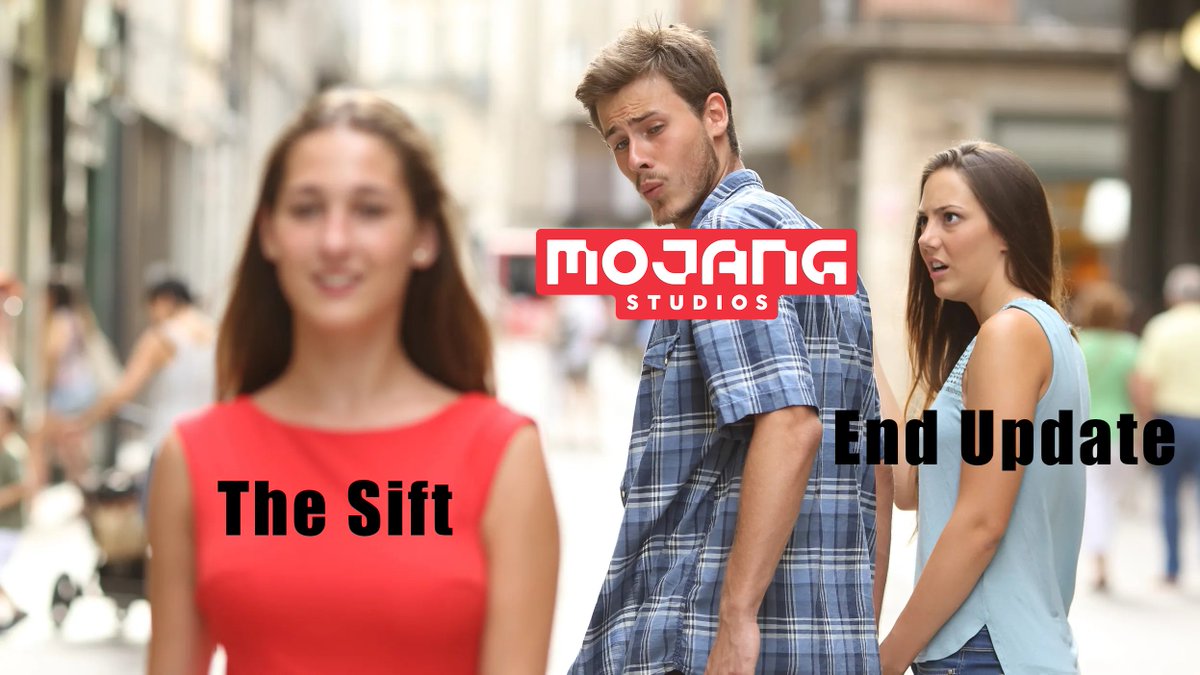 MinecraftMeme16's tweet photo. Mojang when people ask for an end update https://t.co/4TJ9VCofKk