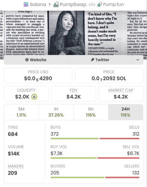 SOLANAMAST9's tweet photo. 🚨 $TIFFANY JUST WENT NUCLEAR 🚨

$4.2K → $264K MCAP 🤯
That’s a 62X run for the early entries. 🐸🚀

Solana degens are already watching 👀
The next runners won’t wait for everyone to notice.

DM “ALPHA” to get in.

CA: SaPFjDCz4bcrqVkU6JWjskJftp9jENNxP5T9Ur1pump https://t.co/KZJRLAYlpl
