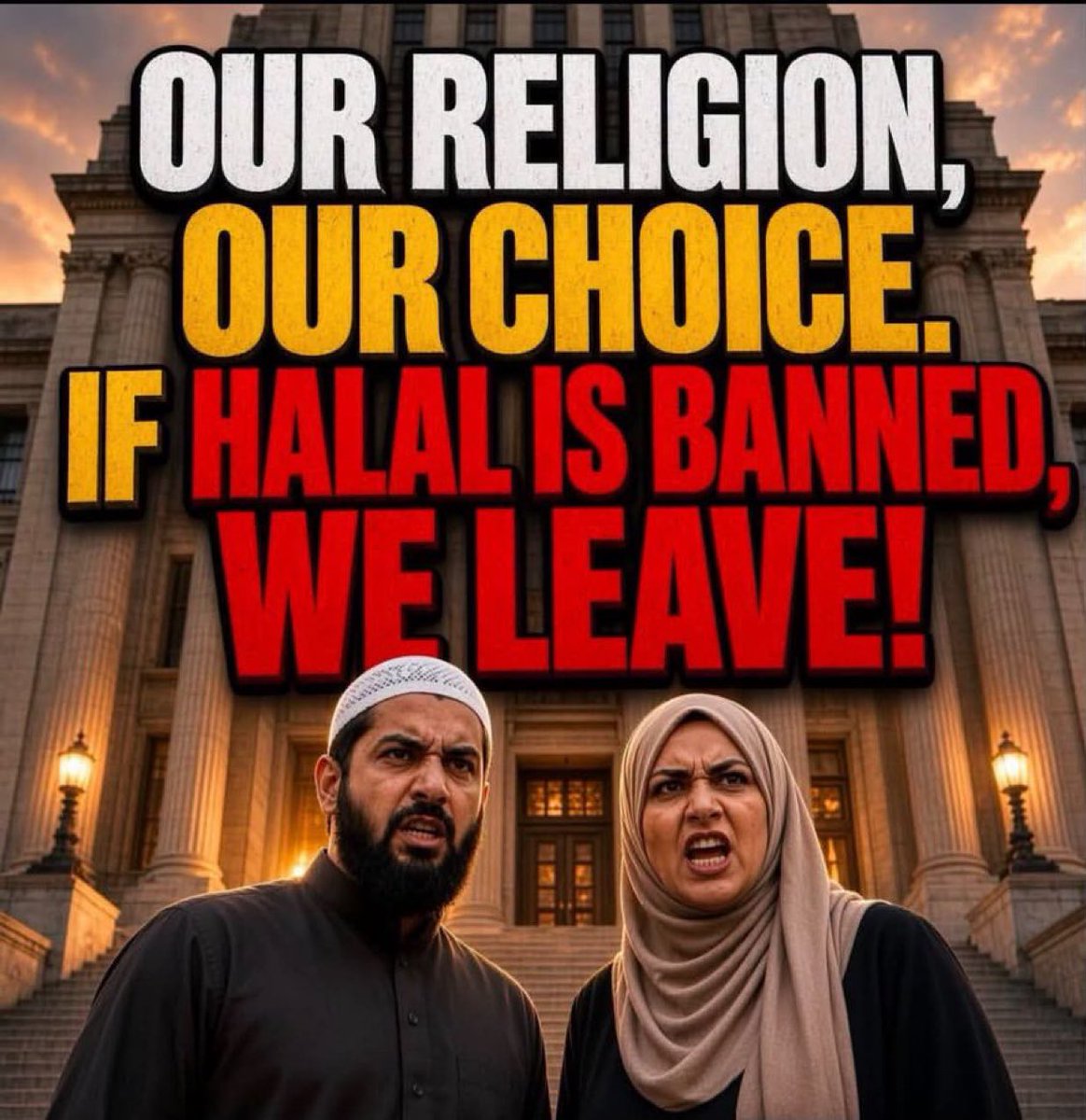MFlynn_Official's tweet photo. If halal food is banned, many Muslims say they would rather leave than give up an important part of their religious practice.

SHOULD PEOPLE BE FREE TO FOLLOW THEIR RELIGIOUS DIETARY PRACTICES? https://t.co/8em9YiSwTR