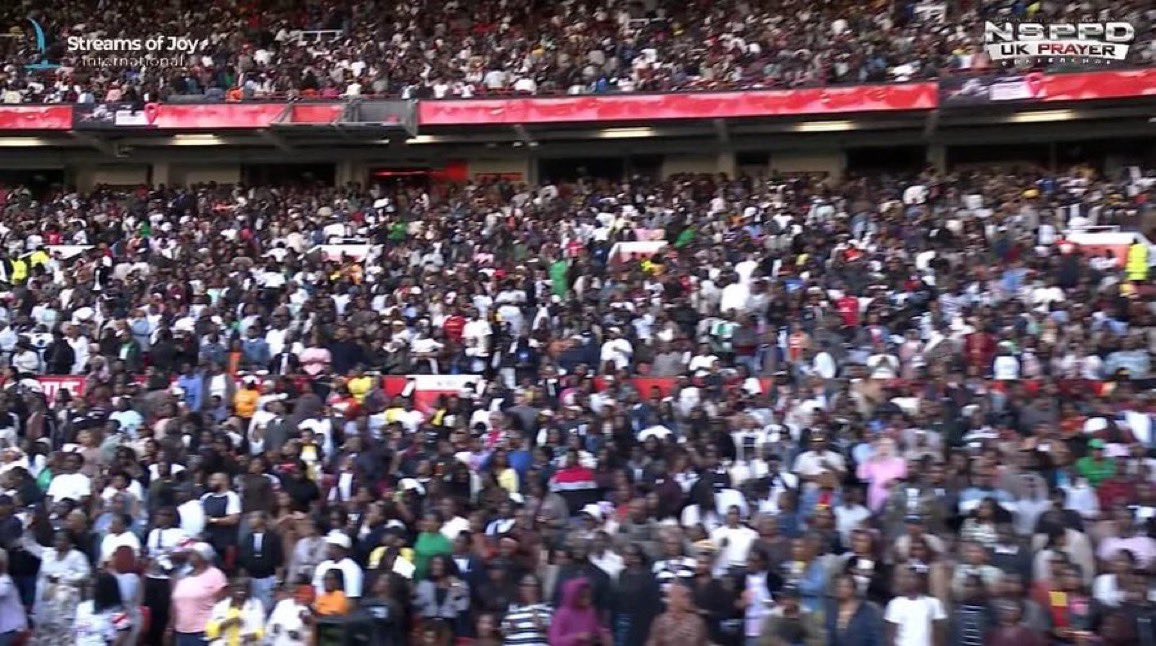 instablog9ja's tweet photo. Pastor Jerry Eze leads NSPPD UK Prayer Conference 2026 as thousands gather at Old Trafford Stadium in Manchester https://t.co/Zf0ySaxACS