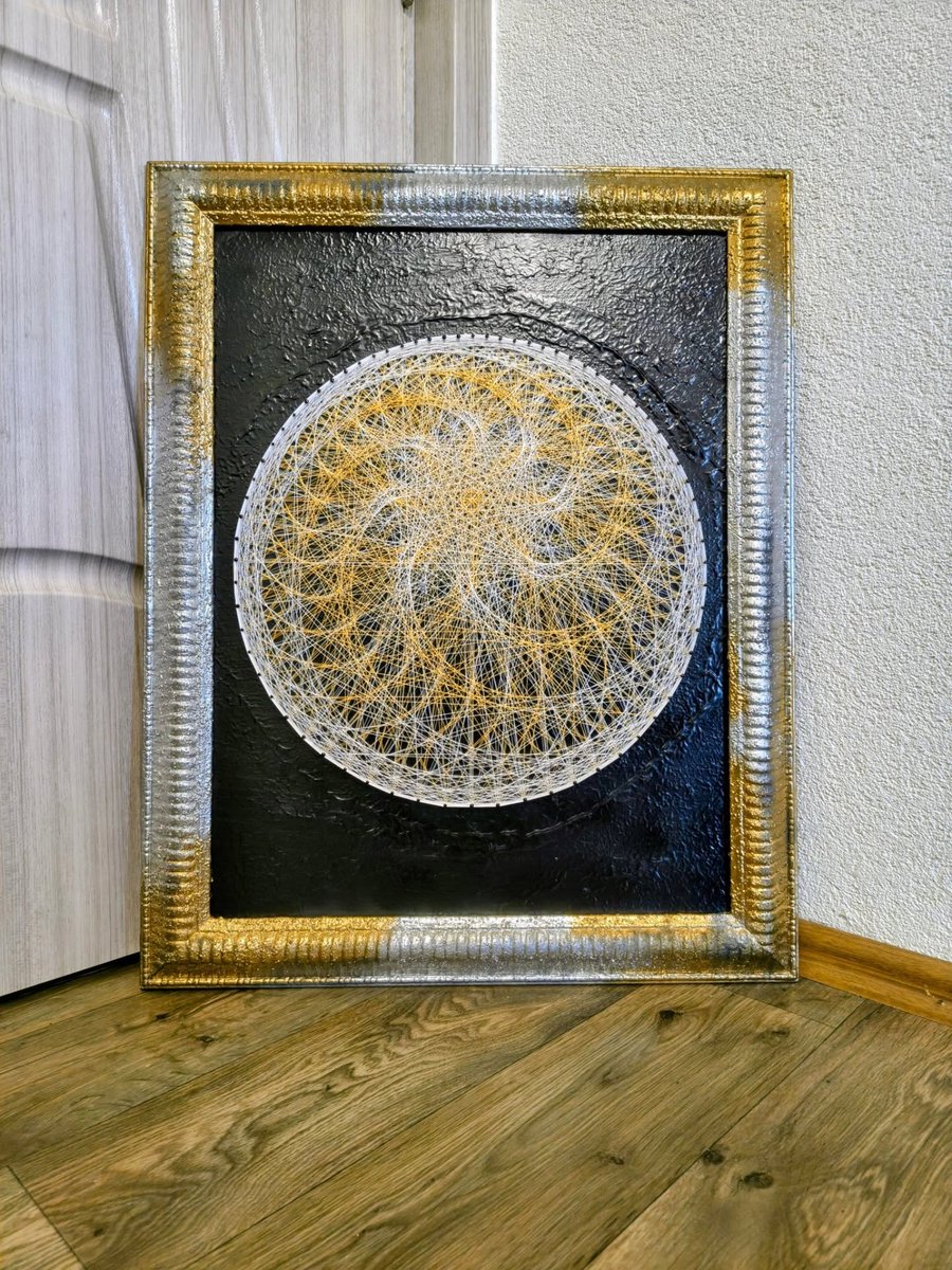 violetallenzv1f's tweet photo. Handmade string art celebrating geometry—the silent language of cosmic order. Every circle, triangle, and spiral reveals harmony, meaning, and beauty woven into the foundation of existence. https://t.co/fb5S81wrS3