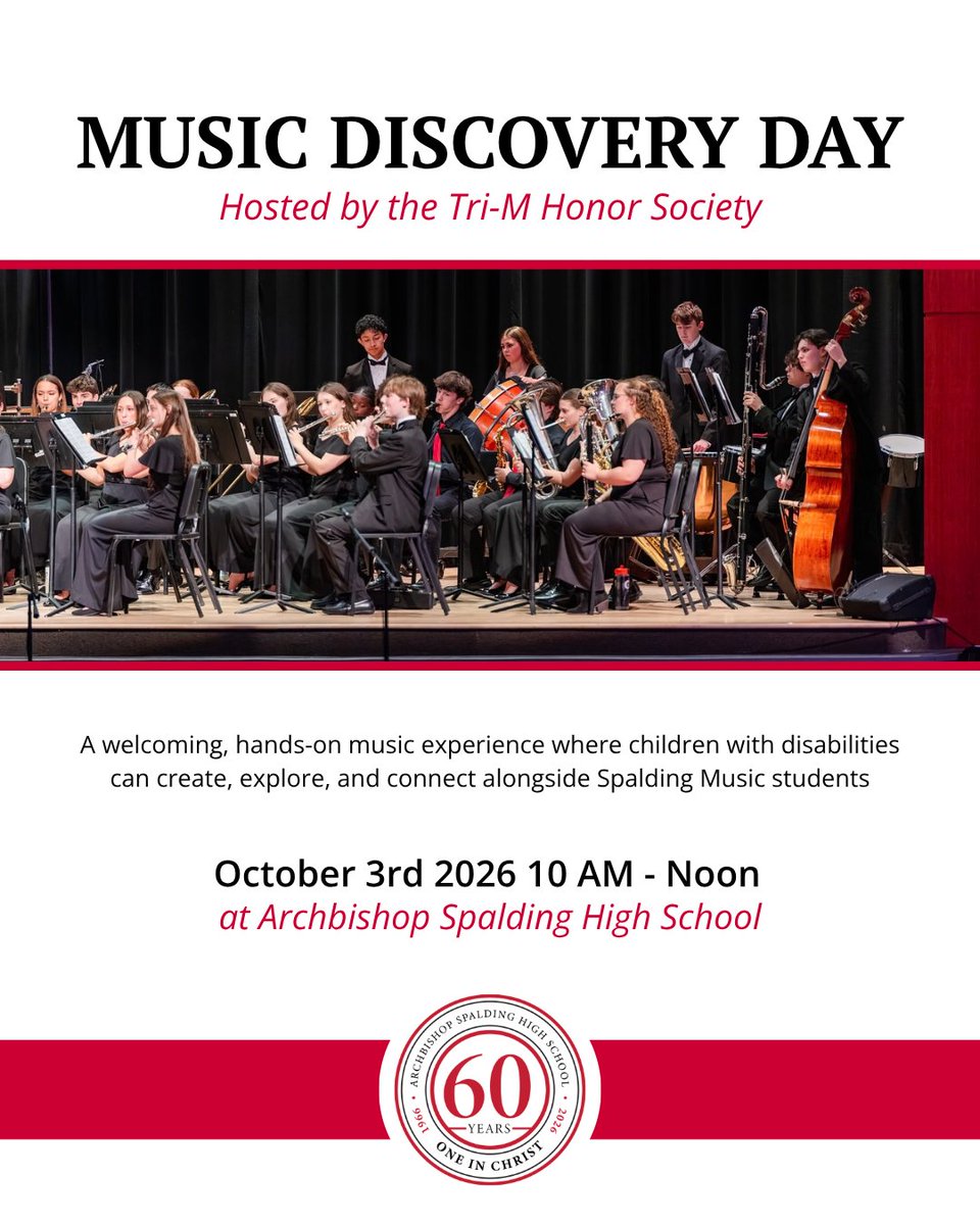 ASHSCavaliers's tweet photo. Join us October 3 for our first-ever Music Discovery Day! Tri-M will welcome children with disabilities for a hands-on day of exploring and creating music alongside Spalding students.

Register now: https://t.co/qgmNvAoVYC https://t.co/GOBFjRFmp6