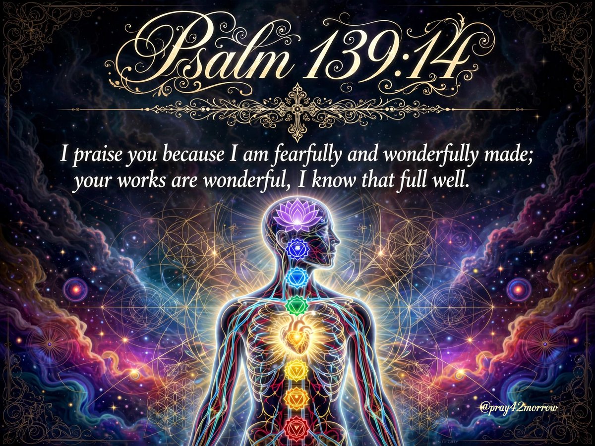 pray42morrow's tweet photo. ✝️ Psalm 139:14
I praise you because I am fearfully and wonderfully made; your works are wonderful, I know that full well. You weren't mass-produced — you were handcrafted, wired for light. https://t.co/jbdtScKBhc