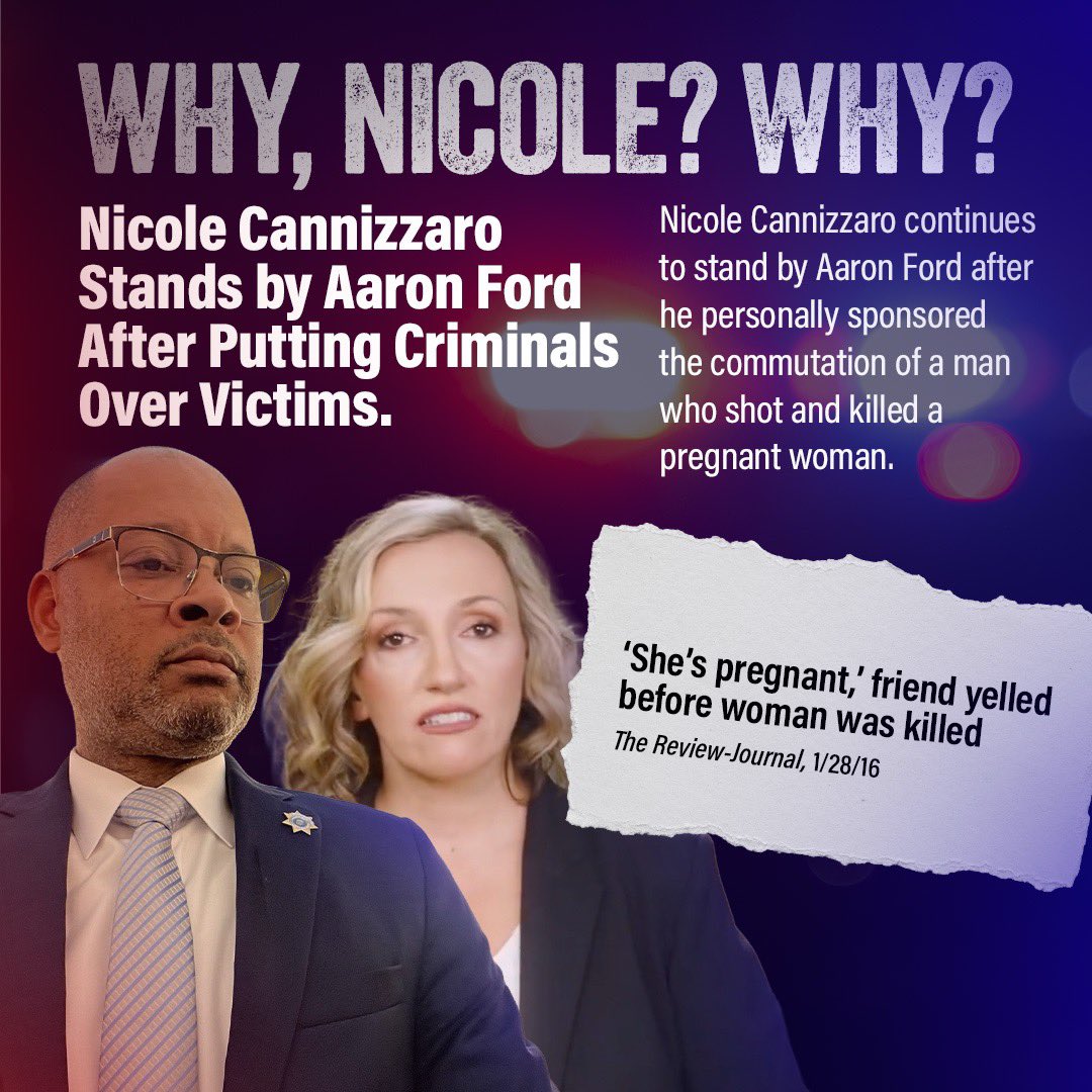 NVGOP's tweet photo. .@Nicole4Nevada, why are you standing by Aaron Ford after he sponsored a commutation for the man convicted of shooting and killing a pregnant woman?

Nevada families deserve leaders who stand with victims. Why won’t you, Nicole? https://t.co/4BW0vQfGTm