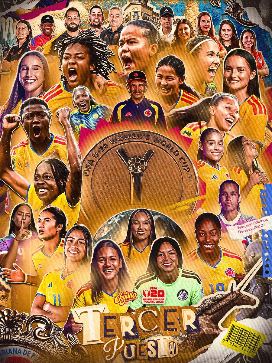 FCFSeleccionCol's tweet photo. ¡𝑁𝑢𝑒𝑠𝑡𝑟𝑎 𝑀𝐸𝐽𝑂𝑅 𝑝𝑎𝑟𝑡𝑖𝑐𝑖𝑝𝑎𝑐𝑖𝑜́𝑛 𝑒𝑛 𝑢𝑛𝑎 𝐶𝑜𝑝𝑎 𝑀𝑢𝑛𝑑𝑖𝑎𝑙 𝐹𝑒𝑚𝑒𝑛𝑖𝑛𝑎 𝑆𝑢𝑏 20 𝑑𝑒 𝑙𝑎 𝐹𝐼𝐹𝐴! 😎☺️

𝐶𝑜𝑙𝑜𝑚𝑏𝑖𝑎 𝑇𝐸𝑅𝐶𝐸𝑅𝐴 𝑑𝑒𝑙 𝑀𝑈𝑁𝐷𝑂 🥉🌎

#ConOrgulloColombiano🇨🇴 https://t.co/cYs8Uluxjz