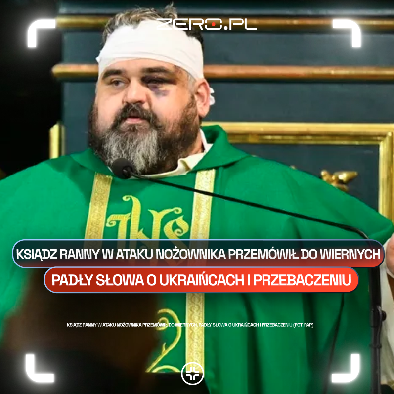 OficjalneZero's tweet photo. Dwa dni po tragicznym ataku nożownika w Jarosławiu opactwo ponownie otwarto dla wiernych ⛪️

Podczas sobotnich mszy głos zabrał ksiądz Adrian, jeden z rannych duchownych. Z opatrunkami na głowie i dłoni oraz widocznymi obrażeniami twarzy mówił o przebaczeniu, modlitwie i potrzebie niewinienia całego narodu za czyn jednej osoby. Zaapelował też o modlitwę za napastnika ⤵️

✍🏻 Olga Karaban