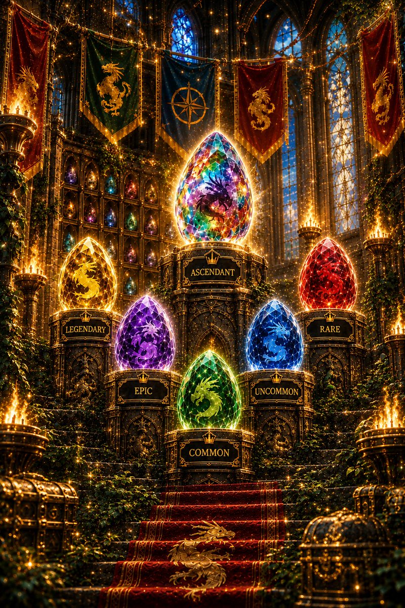 GenyKols's tweet photo. Rarirty Tiers of the eggs in 🐉@Pocket_Dragons_ 🐉
We all start with 🟢COMMON🟢 egg🥚.  
🟢COMMON 🥚
🔵RARE 🥚
🟣EPIC 🥚
🟡LEGENDARY 🥚
🔴MYTHIC 🥚
💎ASCENDANT🥚
The Dragon Keepers are waiting for start of the greatest adventure...⚔️ https://t.co/wwQEWgWLbI