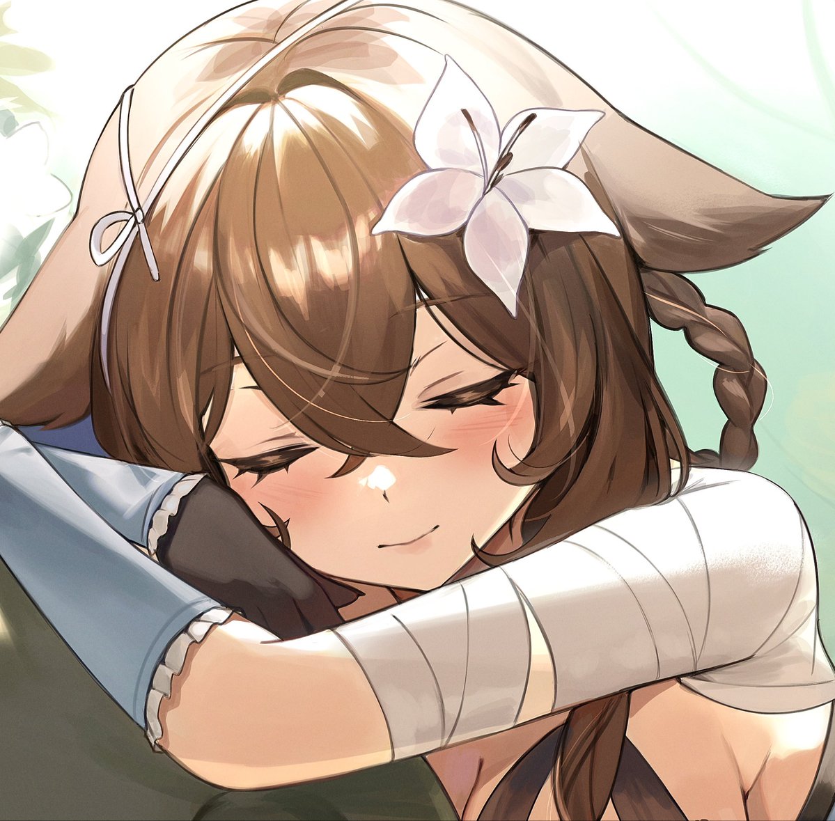 SugiAoki's tweet photo. Ya-ho~! Guildmaster is a bit under the weather so questing will be paused until tomorrow ✨

Thanks for always sending your good energy! I feel much better already thanks to it 🩷Hope you enjoy a beautiful day! See you tomorrow~🍀 https://t.co/VpFYfQoUxM