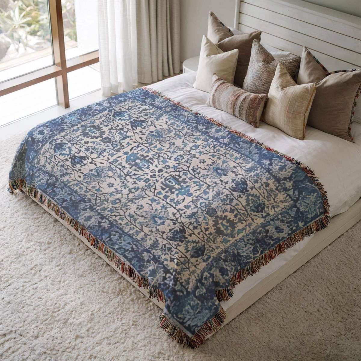 TimelessBohoCo's tweet photo. This Moroccan inspired woven throw blanket rug features a boho design ideal for adding layers to your living room decor. Made to order, it is suitable for personal use or gifting. https://t.co/xUekmBIukU