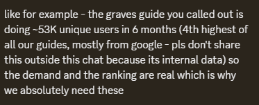demacianraptor's tweet photo. Hey, I wanted to highlight a problem with @Mobalytics . seems like they are doing some kind of SEO manipulation to make sure basically meaningless guides ends up on top of google search. This is bad for TFT and the community and especially for newer players getting into TFT. https://t.co/sYFySVNVN6