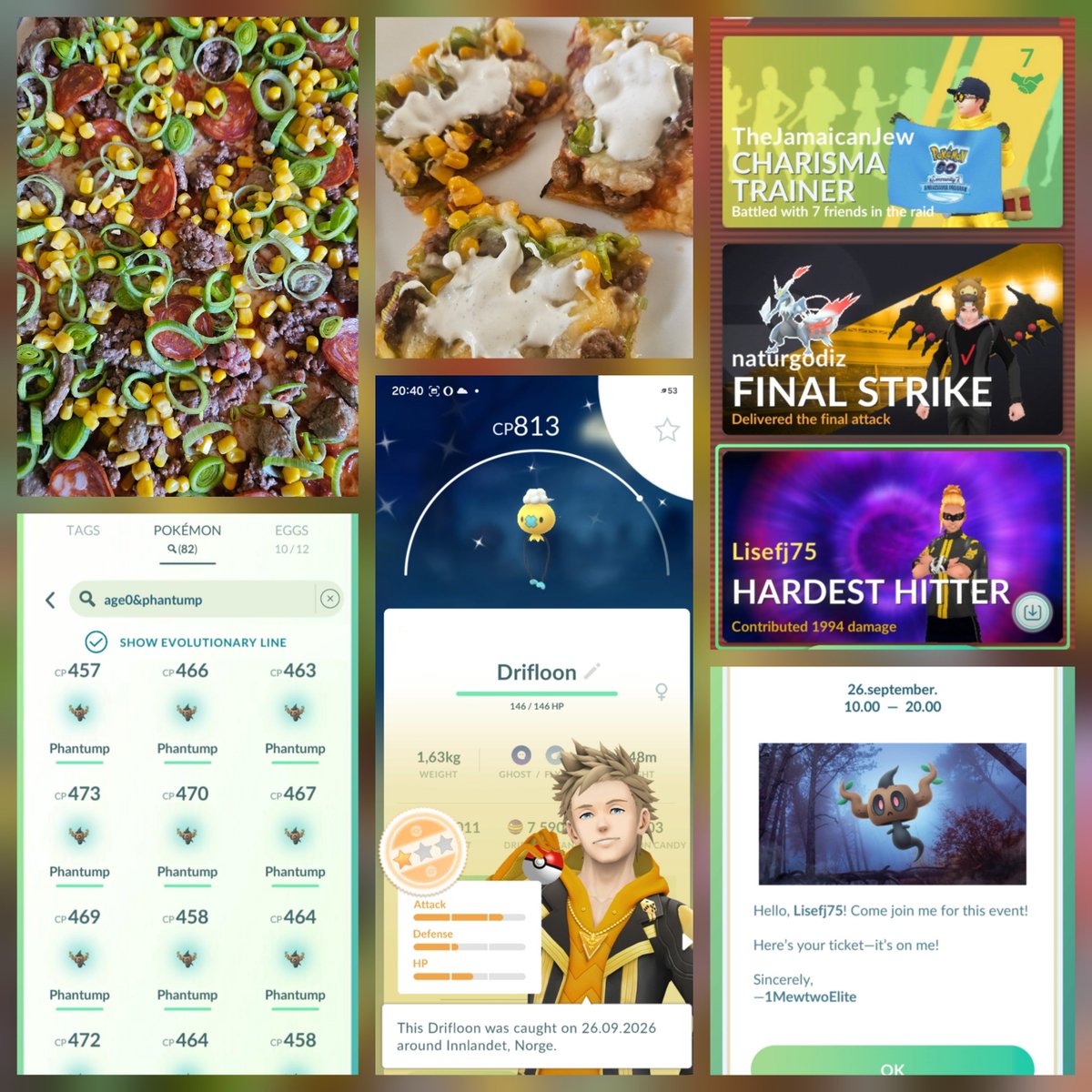 jenssen_lise's tweet photo. I don’t think this event was a huge success for me 😂 But I’m still very happy that @BlueHairLiSfit gifted me the ticket! 🥰🥰
My pizza 🍕, on the other hand, was an absolute success! 😂🔥
#PokemonGO #PokemonGOCommunity #PokemonGOEvent #PokemonTrainer #PokemonGOFriends https://t.co/uNlV3psLMy