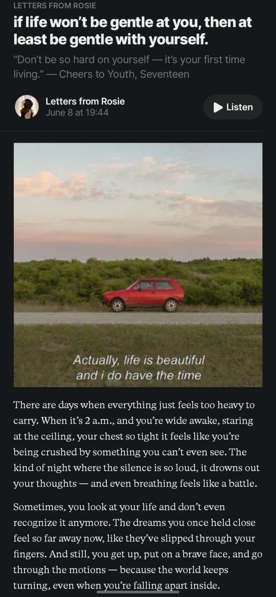 kehlinci's tweet photo. "Be your own safe place. When the world is too loud, be your calm. When it's too cruel, be your gentleness. When you feel unseen, remind yourself that you matter — because you do. You always have." Hikd, crying over this at 3AM. I don't regret to download this app. ㅠㅠ https://t.co/AGo843oOog