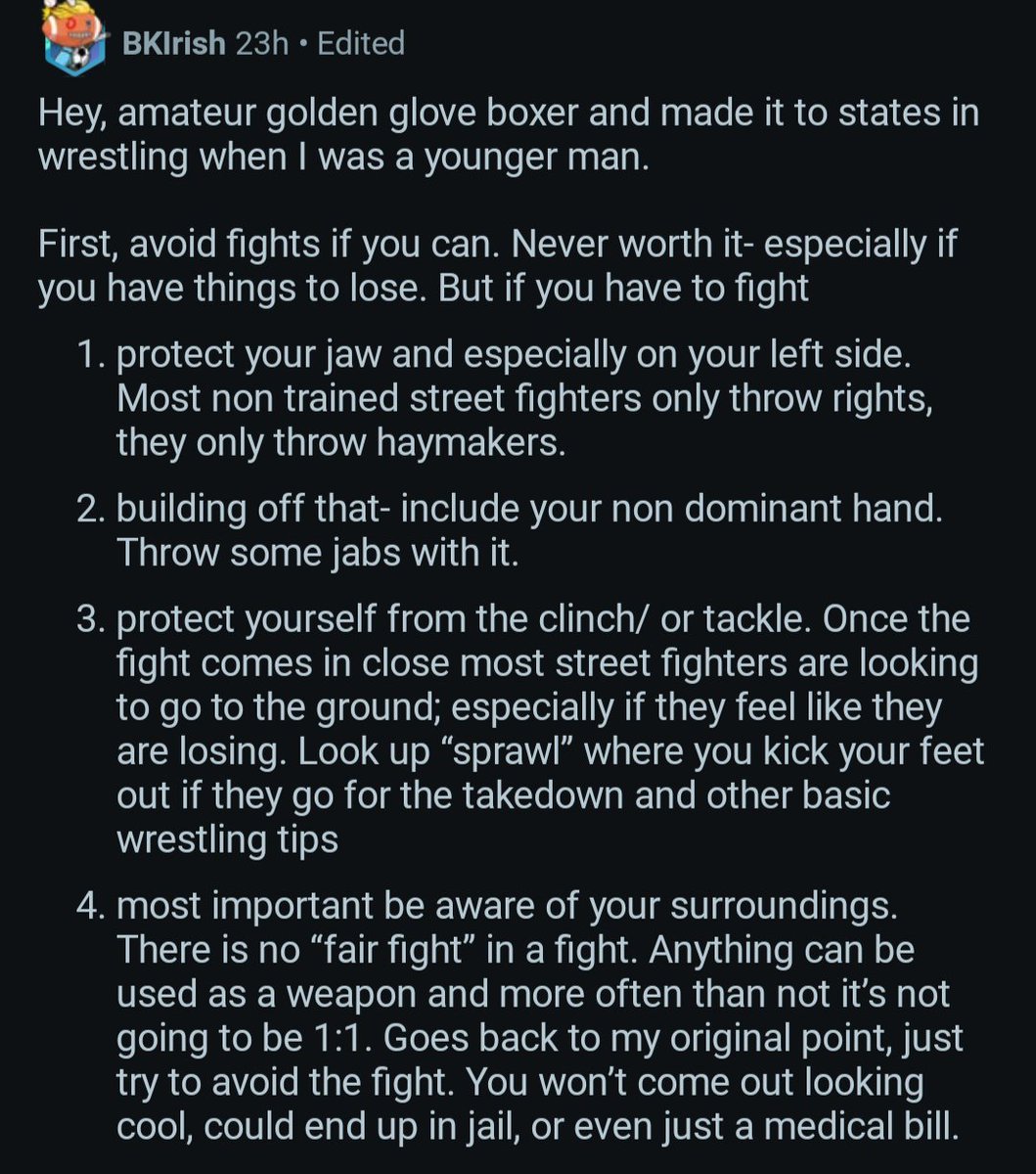 DailyReddit247's tweet photo. THREAD 1/2
People who can fight, what advice would you give to someone who has never been in one?
#Reddit #AskReddit #Fight #Advice #WhatToDo https://t.co/jYCmlhnAcO