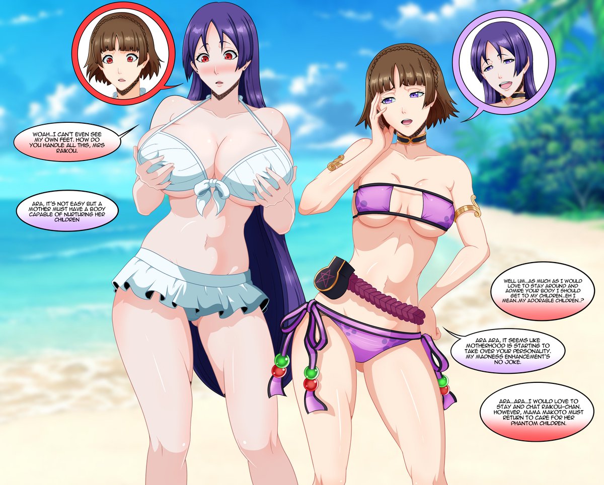 MrYumi_'s tweet photo. Makoto and Raikou Body Swap

Today luck isn't on Makoto's side as she is quickly losing herself to Raikou's motherly themed madness enhancement, will Makoto shake this off or will she give in and become a full time Mama for her Phantom Thieves? https://t.co/EmuTEwOQzG