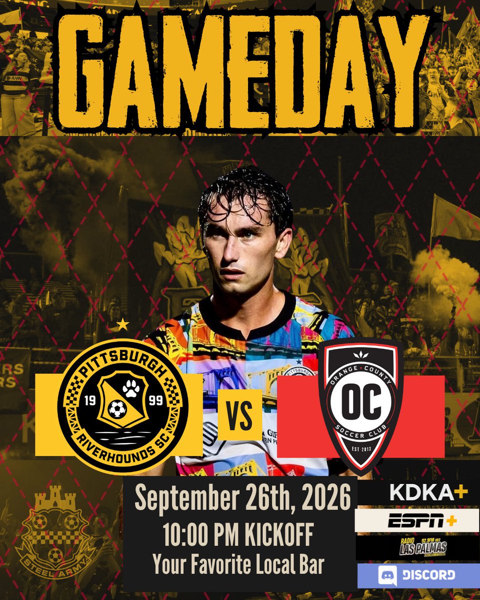 SteelArmy's tweet photo. GAMEDAY!

The boys are in The OC looking for a vital bounce back win against a shuffling California side.

OC just sacked their manager after getting curb stomped 6-0 last weekend.

No letting them off the mat. Time for a Hounds After Dark statement game.

#UNLEASH https://t.co/OanCc4bJgF