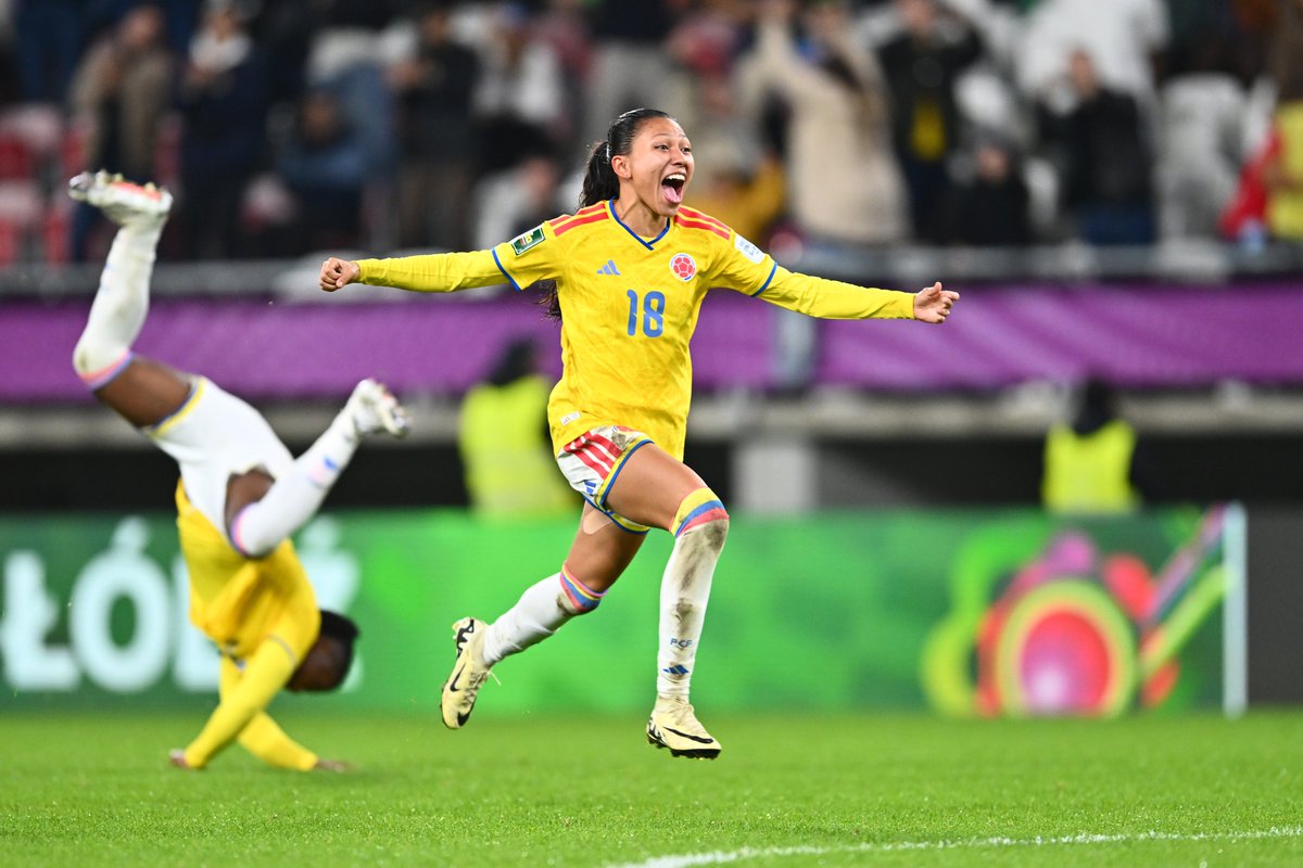 CONMEBOL's tweet photo. ¡Una definición infartante que terminó en victoria colombiana! 🇨🇴⚽

#U20WWC https://t.co/CAvUHM7npK