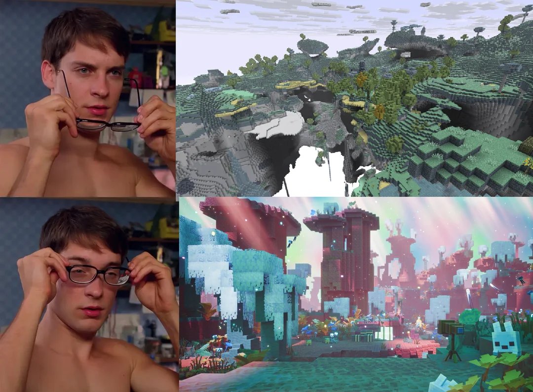 MinecraftMeme16's tweet photo. I can't be the only one who thinks the Sift is VERY similar to the Aether https://t.co/mitwqZSyqX