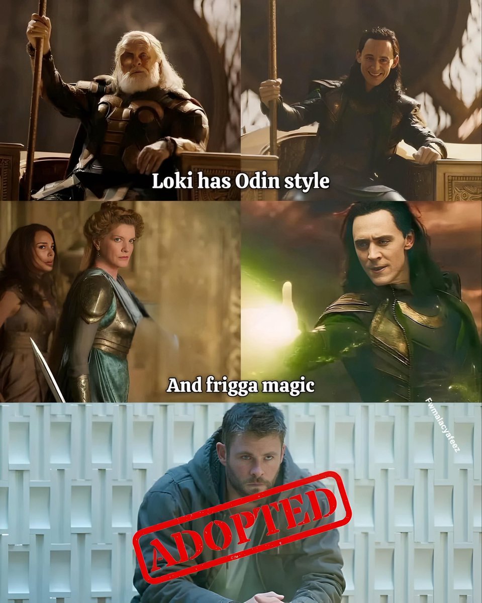 fwmalacyafeez's tweet photo. Loki had Odin's style, Frigga's magic, Hela's looks... are we sure that Thor isn't the adopted one? https://t.co/DDCVWYJeWh