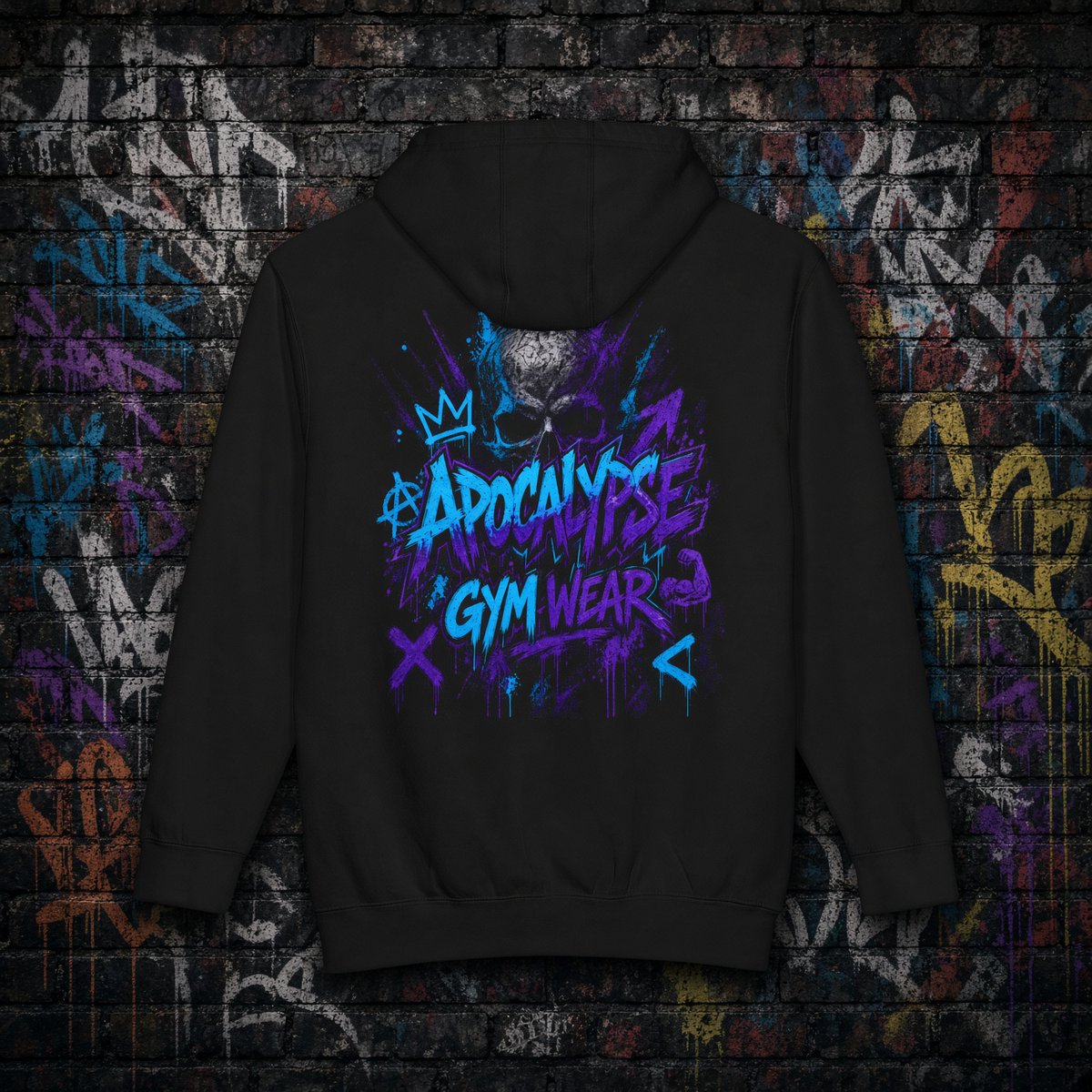 ApocalypseGW's tweet photo. Color Riot Brand Anchor drop is officially LIVE ⚡️💀Electric cyan &amp; royal purple spray art printed on our Lane Seven LS19001 8.25 oz heavyweight blank. High-density ink—zero cheap rubbery plastic feeling.   Grab yours now at https://t.co/L4j3suSXXT 👇 https://t.co/tewDc2OtV2