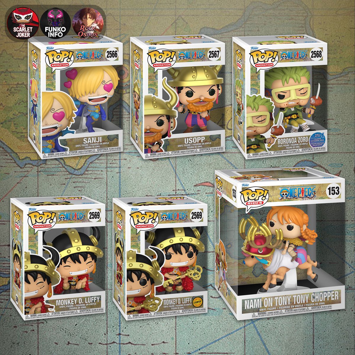 OPMerchandise's tweet photo. Here’s the first look at the new One Piece Funko Pop!s.

Available for preorder on Wednesday, September 30 at 9am PT / 12pm PT.

• EE: https://t.co/Fl5LcUpJ6T
• Amazon: https://t.co/9et0J2gZtX

#OnePiece
#FunkoPop
#Ad https://t.co/ilUWwnbiSt
