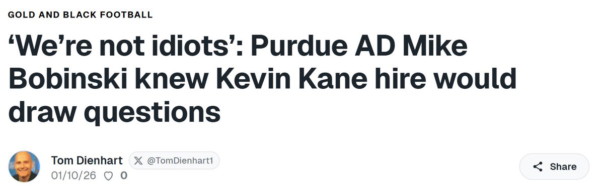 PurdueWilkie's tweet photo. Would like to remind every @BoilerFootball fans of this headline from @TomDienhart1 following the hiring of Kevin Kane... https://t.co/nDXdunTlC8