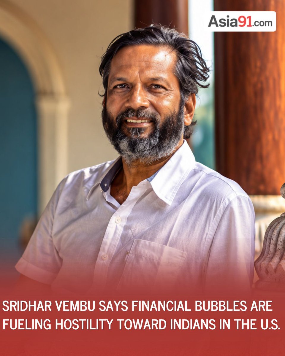 asia91_dot_com's tweet photo. The Zoho founder points to broader economic and social pressures.

Zoho founder Sridhar Vembu has discussed how financial and economic pressures can contribute to growing resentment toward Indian professionals in the U.S., amid wider debate over immigration and jobs.

#SridharVembu #Zoho #IndianDiaspora #IndianAmericans #USNews