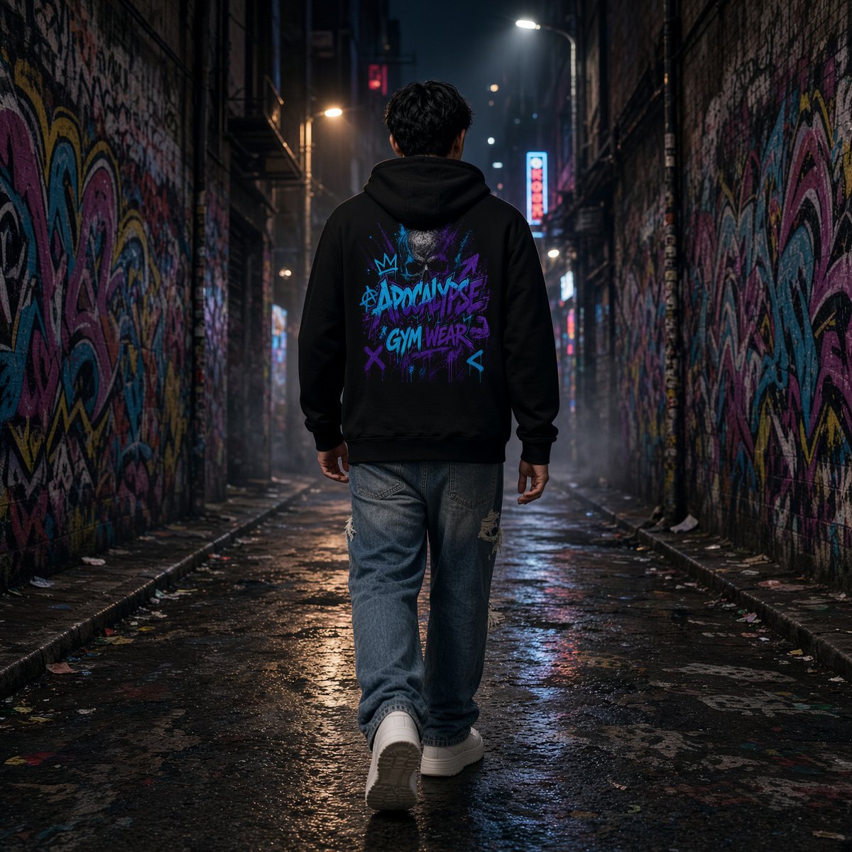 ApocalypseGW's tweet photo. Color Riot Brand Anchor drop is officially LIVE ⚡️💀Electric cyan &amp; royal purple spray art printed on our Lane Seven LS19001 8.25 oz heavyweight blank. High-density ink—zero cheap rubbery plastic feeling.   Grab yours now at https://t.co/L4j3suSXXT 👇 https://t.co/tewDc2OtV2