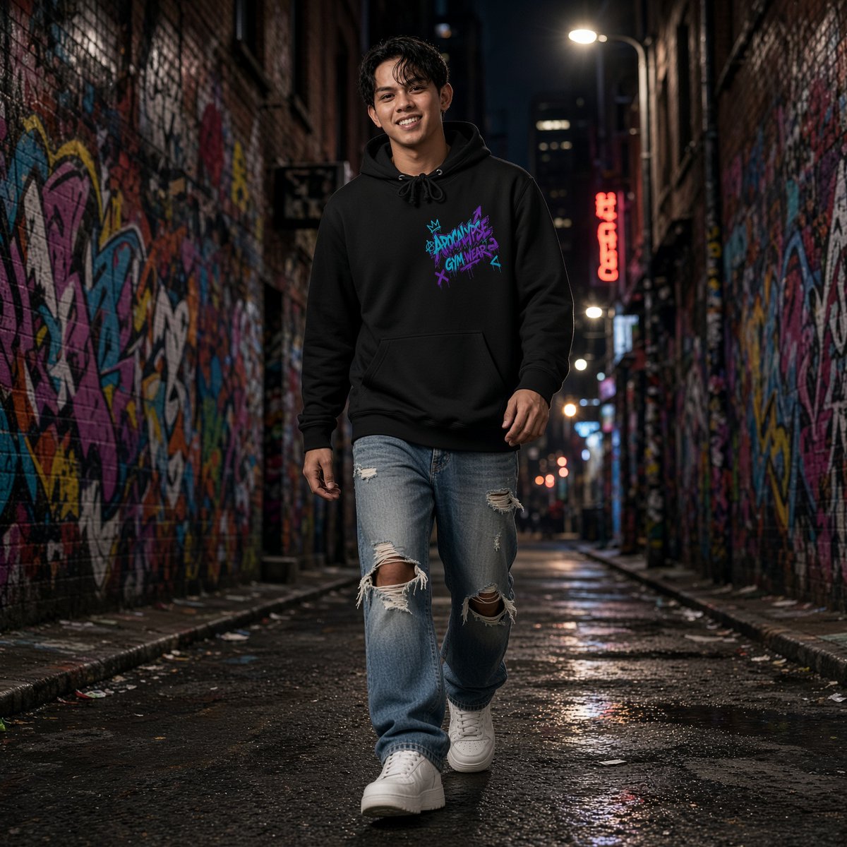 ApocalypseGW's tweet photo. Color Riot Brand Anchor drop is officially LIVE ⚡️💀Electric cyan &amp; royal purple spray art printed on our Lane Seven LS19001 8.25 oz heavyweight blank. High-density ink—zero cheap rubbery plastic feeling.   Grab yours now at https://t.co/L4j3suSXXT 👇 https://t.co/tewDc2OtV2
