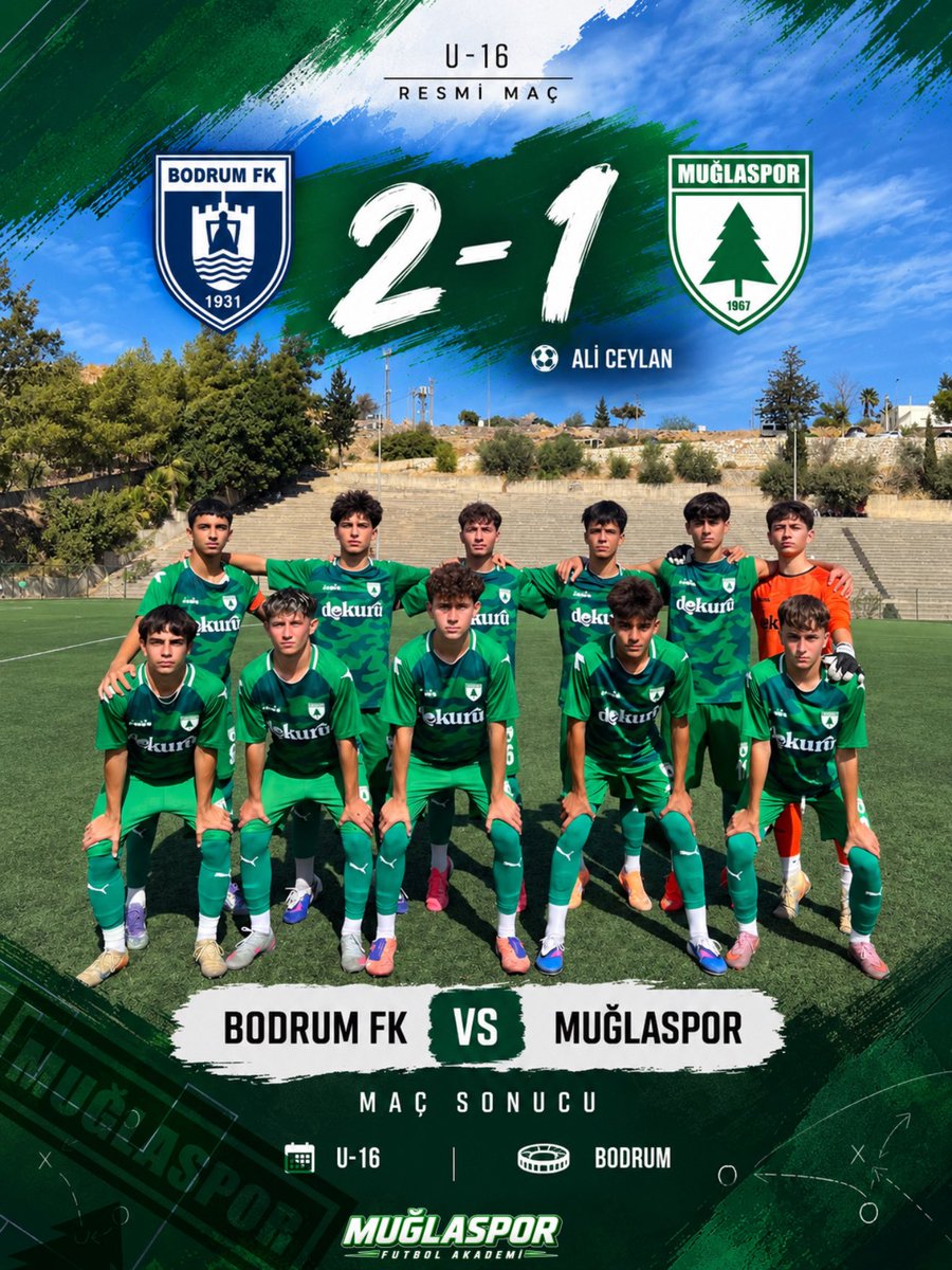 Muglasporfa's tweet photo. U16 | Maç Sonucu 💚🤍

U16 takımımız, deplasmanda karşılaştığı Bodrum FK’ya 2-1 mağlup oldu.

⚽ Golümüz: Ali Ceylan

Sahada son ana kadar mücadele eden gençlerimizi kutluyor, önümüzdeki karşılaşmalarda başarılar diliyoruz.

Mücadeleye devam! 💚🤍

@muglasporklb https://t.co/aphXN8S5yq