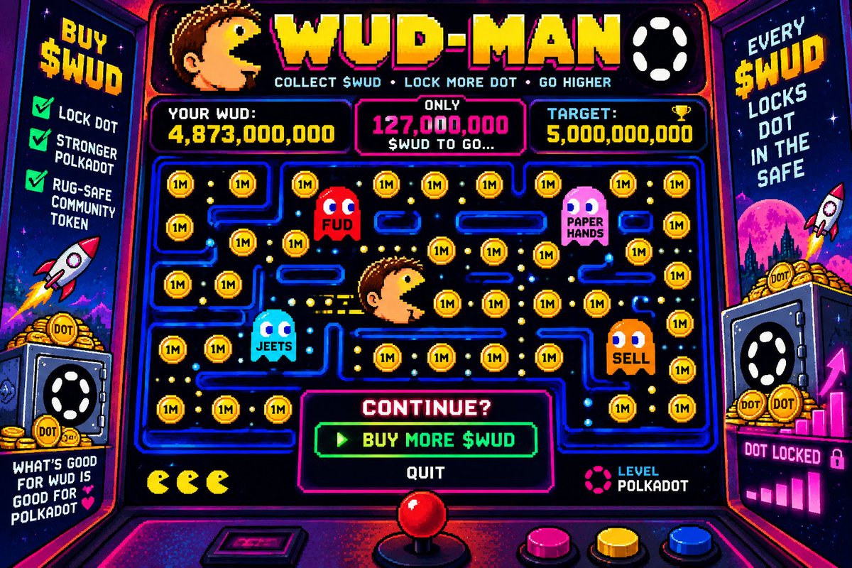 s0m3thingelse85's tweet photo. HIGH SCORE: 5B $WUD 🎮🔥

FUD. JEETS. PAPER HANDS.

KEEP PLAYING. KEEP STACKING.
▶️ BUY MORE $WUD
$DOT #Polkadot https://t.co/h5wigwsjlA