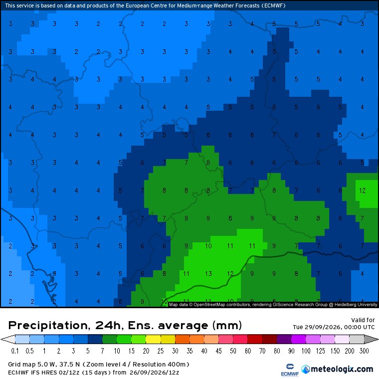 Storm_Malaga's tweet photo. Determinista y #EPS del #ECMWF confirman las primeras precipitaciones del otoño en la provincia de #Málaga de cara a la jornada del lunes, especialmente en puntos de #Sol y #Guadalhorce, donde localmente podrían ser moderadas y ocasionalmente acompañadas de tormentas. https://t.co/Yyc3Qcvt7r