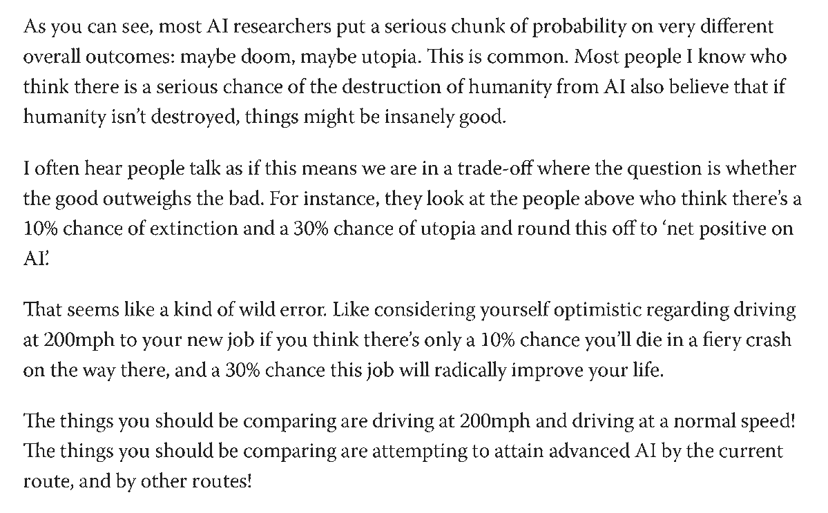 robbensinger's tweet photo. This might be the single most unhinged feature of AI risk discourse. https://t.co/Zs1sxlOttk