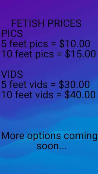 CashVixen137's tweet photo. Extra menu for foot freaks https://t.co/UYBDSeg32N