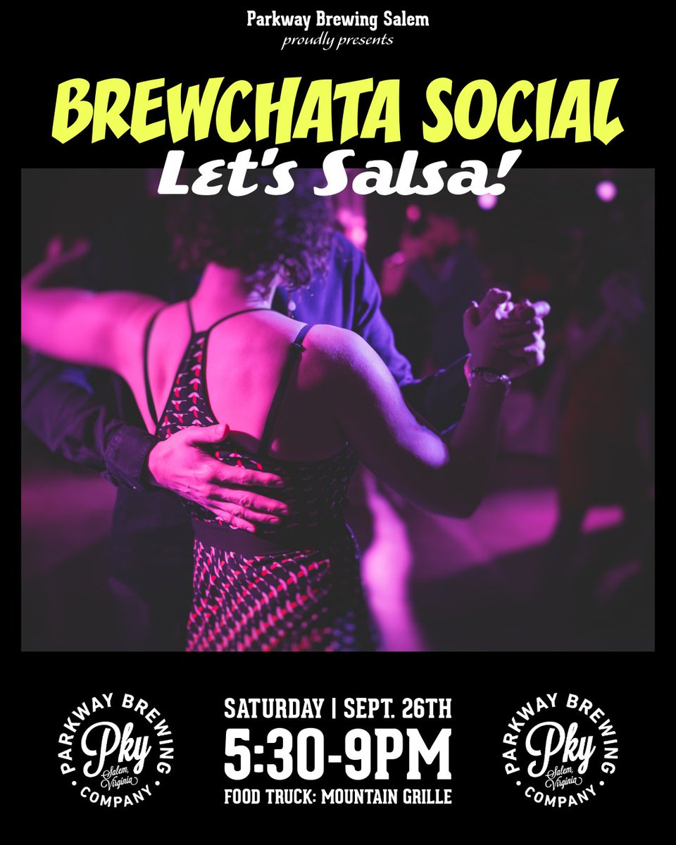 ParkwayBrewing's tweet photo. Feel the rhythm at Brewchata Social!
Dance into the night with salsa beats, craft brews, and delicious food at Parkway Brewing Salem this Saturday! πβ¨ Don't miss the vibes, fun starts at 5:30 PM!
#LetsSalsa #BrewchataSocial #SalemEvents https://t.co/WtPozMwjbD