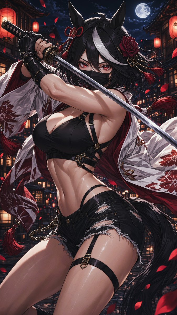 Nexev3's tweet photo. Kitasan Black traded her running shoes for a katana and a mask🗡️

Ready to sweep the competition!

#ウマ娘 #キタサンブラッ #KitasanBlack https://t.co/cO28ujpLOl