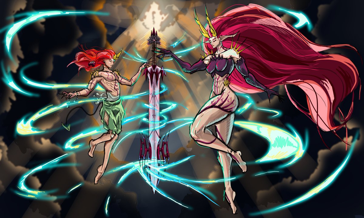 Invarkul's tweet photo. Probably my favorite artwork to date
Arian and Jeydie, my two main characters, before fighting the big bad of the story https://t.co/YFFeVJwXrf