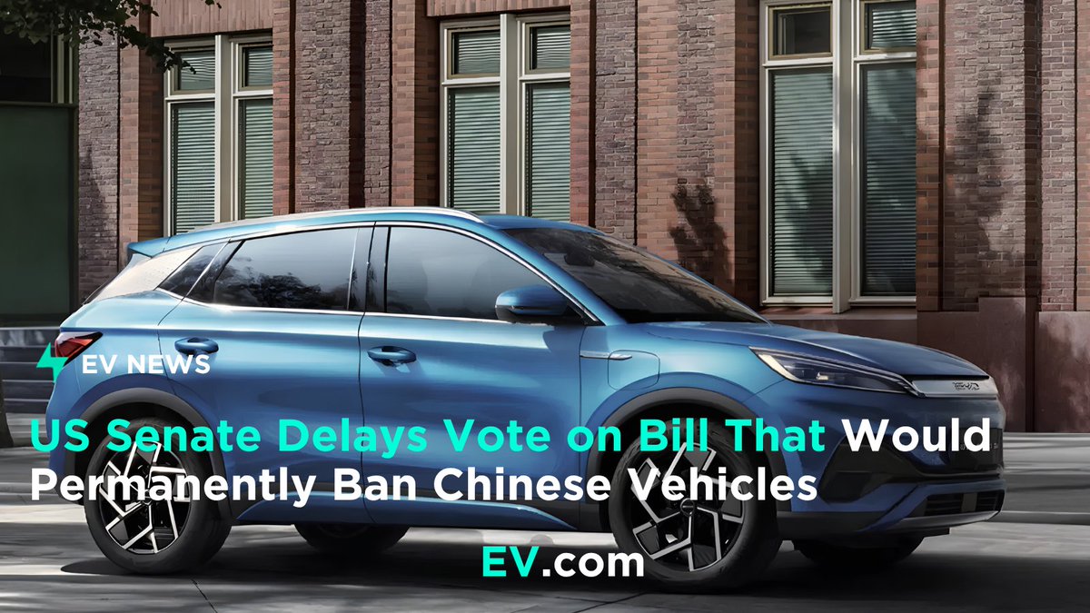 EVcom's tweet photo. The U.S. Senate has delayed a planned fast-track vote on legislation that would permanently bar Chinese vehicles from the American market.

Sens. Bernie Moreno and Elissa Slotkin are seeking unanimous consent to advance the Connected Vehicle Security Act of 2026, but Sen. Rand Paul has raised concerns about the bill. The sponsors plan to continue talks before trying again next week.

https://t.co/bm0GNpU9qd