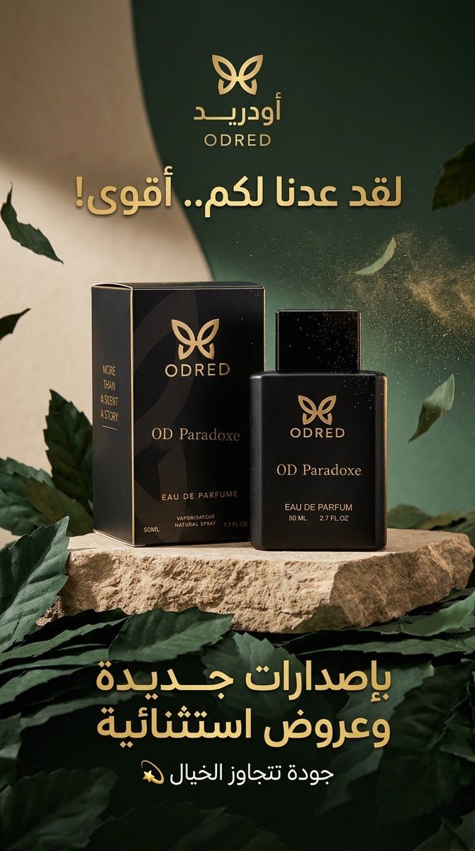odred_4's tweet photo. لقد عدنا لكم.. لكن هذه المرة أقوى! ✨
إصدارات جديدة من ODRED، وعروض استثنائية لفترة محدودة 🤎
جودة تتجاوز الخيال.. وعطور تستحق التجربة.
اكتشفوا الجديد واستعدوا لعطر مختلف. 🖤
#ODRED #أودريد #عطور #عطور #عطورات #عطور_فاخرة #عطور_نيش #تجميل #عناية_بالبشرة #رقي #اتزان #عطور_عربية https://t.co/WHSsIsZ94r
